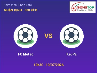 Soi kèo FC Metso vs KeuPa 19h30 ngày 19/07: Khó cho đội khách