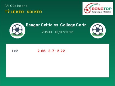 Nhận định Bangor Celtic vs College Corinthians, 20h00 ngày 18/07: Soi kèo FAI Cúp Ireland