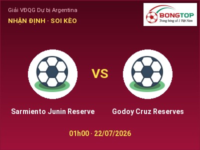 Nhận định bóng đá Sarmiento Junin Reserve vs Godoy Cruz Reserves (01h00, 22/07): Chủ nhà sáng cửa