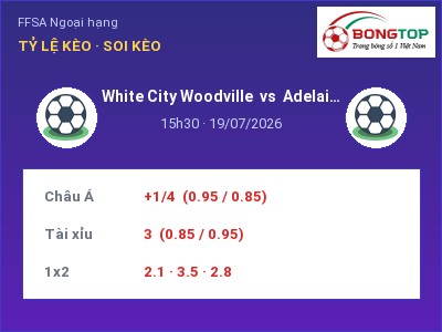Nhận định kèo White City Woodville vs Adelaide United FC (Youth) 15h30 ngày 19/07 – Chủ nhà sáng cửa
