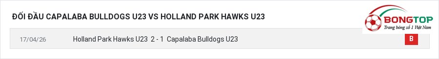 Lịch sử đối đầu Capalaba Bulldogs U23 vs Holland Park Hawks U23