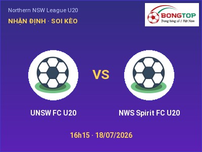 Soi kèo UNSW FC U20 vs NWS Spirit FC U20 16h15 ngày 18/07: Đội khách sáng cửa