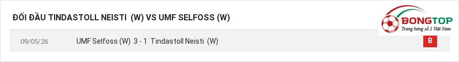 Lịch sử đối đầu Tindastoll Neisti (W) vs UMF Selfoss (W)