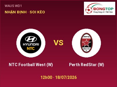 Dự đoán NTC Football West (W) vs Perth RedStar (W), 12h00 ngày 18/07: Tỷ lệ kèo WAUS WD1