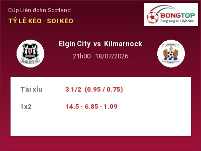 Soi kèo, dự đoán Elgin City vs Kilmarnock 21h00 ngày 18/07: Chủ nhà gặp khó