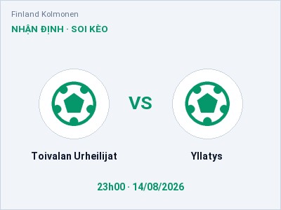 Soi kèo Toivalan Urheilijat vs Yllatys 23h00 ngày 14/08: Chủ nhà gặp khó