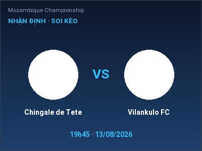 Nhận định bóng đá Chingale de Tete vs Vilankulo FC (19h45, 13/08): Chủ nhà sáng cửa