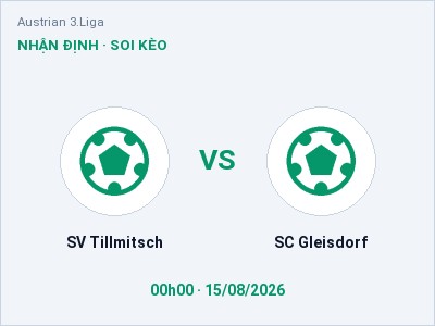 Nhận định kèo SV Tillmitsch vs SC Gleisdorf 00h00 ngày 15/08 – Chủ nhà gặp khó