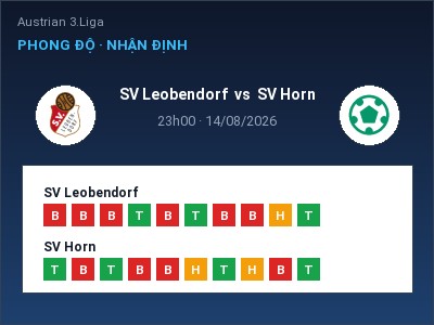 Nhận định bóng đá SV Leobendorf vs SV Horn (23h00, 14/08): Cơ hội cho đội khách
