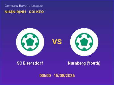Nhận định bóng đá SC Eltersdorf vs Nurnberg (Youth) (00h00, 15/08): Cửa trên gọi tên chủ nhà
