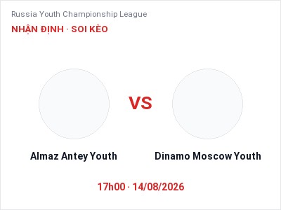 Nhận định kèo Almaz Antey Youth vs Dinamo Moscow Youth 17h00 ngày 14/08 – Cửa trên gọi tên chủ nhà