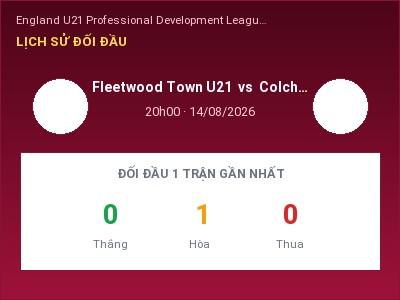 Nhận định bóng đá Fleetwood Town U21 vs Colchester United U21 (20h00, 14/08): Chủ nhà sáng cửa
