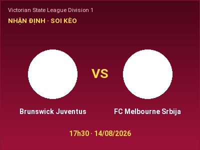 Soi kèo, dự đoán Brunswick Juventus vs FC Melbourne Srbija 17h30 ngày 14/08: Cửa trên gọi tên chủ nhà