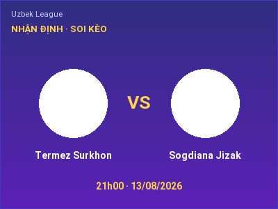 Nhận định bóng đá Termez Surkhon vs Sogdiana Jizak (21h00, 13/08): Đội khách sáng cửa