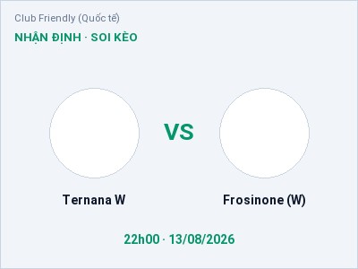 Nhận định Ternana W vs Frosinone (W), 22h00 ngày 13/08: Soi kèo Club Friendly (Quốc tế)