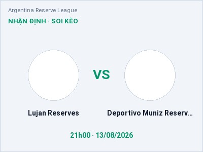 Nhận định kèo Lujan Reserves vs Deportivo Muniz Reserves 21h00 ngày 13/08 – Chủ nhà sáng cửa