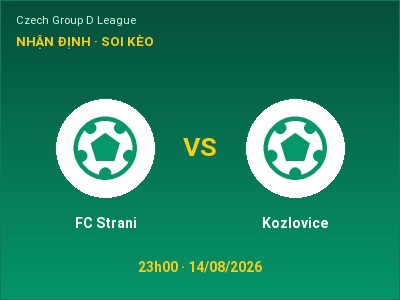 Nhận định kèo FC Strani vs Kozlovice 23h00 ngày 14/08 – Ba điểm ở lại?