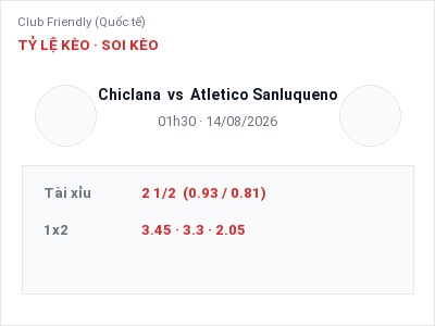 Nhận định bóng đá Chiclana vs Atletico Sanluqueno (01h30, 14/08): Cơ hội cho đội khách