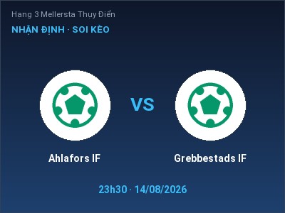 Soi kèo Ahlafors IF vs Grebbestads IF 23h30 ngày 14/08: Cửa trên gọi tên chủ nhà