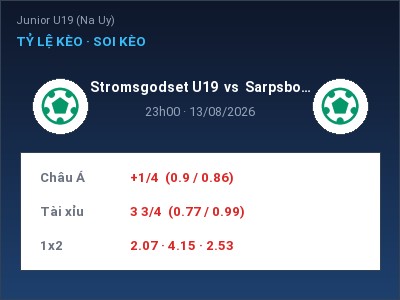 Soi kèo Stromsgodset U19 vs Sarpsborg 08 U19 23h00 ngày 13/08: Chủ nhà sáng cửa